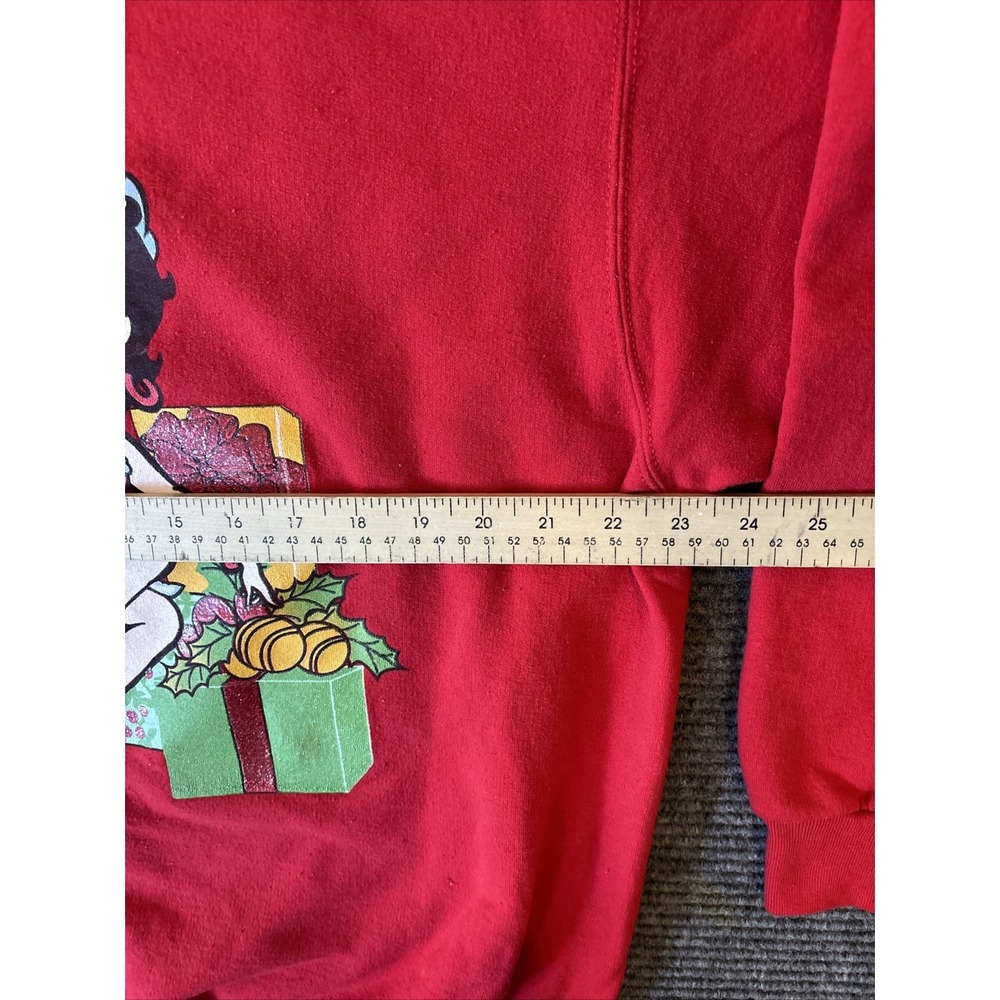 Y2K Betty Boop Vintage Size XL Red Crewneck Sweatshirt Christmas Naughty Girls - Picture 10 of 13